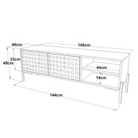 Fernsehtisch Lemi 144 x 40 x 49 cm Eiche grau