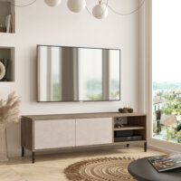 Fernsehtisch Loppi mit 2 Ablagefächern 140 x 40 x 43 cm Eiche