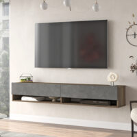 Fernsehtisch Laitila 180x31.5x29.5cm Eiche dunkel Betonoptik