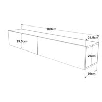 Fernsehtisch Lapinlahti 180x31.5x29.5cm Betonoptik Anthrazit