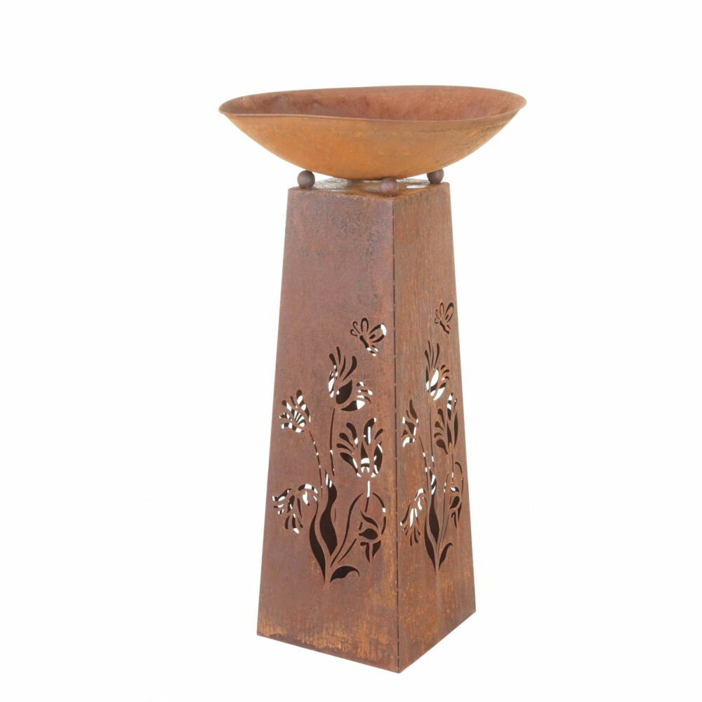 Feuerschale Feuersäule Edelrost 107x58x58cm Edelrost