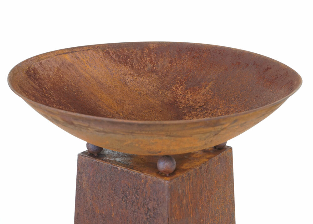Feuerschale Feuersäule Edelrost 107x58x58cm Edelrost