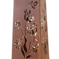 Feuerschale Feuersäule Edelrost 107x58x58cm Edelrost