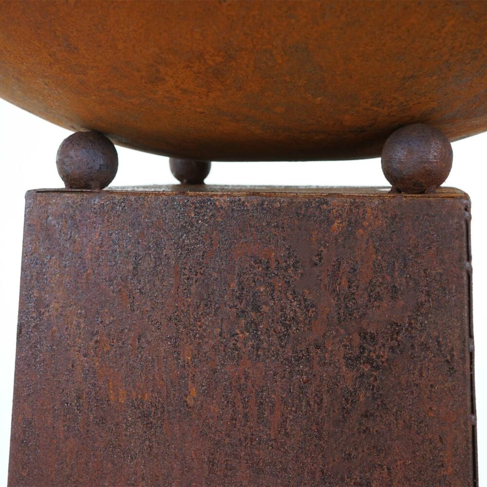 Feuerschale Feuersäule Edelrost 107x58x58cm Edelrost