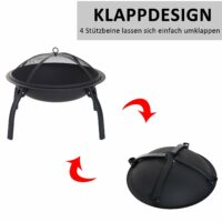 Feuerschale mit Funkenschutz klappbar 55cm
