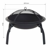 Feuerschale mit Funkenschutz klappbar 55cm