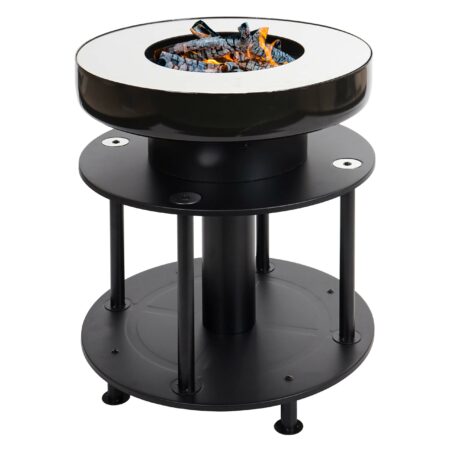 Feuerschale mit Grill JAM-K95 Feuerstelle Edelstahl Emaille Ø56cm