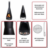 Feuerstelle Terrassenkamin JAM-K90 Terrassenofen 160x55cm