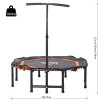 Fitness-Trampolin Jump 100kg Ø 122cm orange-schwarz
