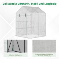 Foliengewächshaus 143x143x195cm Treibhaus