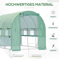 Foliengewächshaus 2.95x2x2m Tunnel-Folienzelt 6 Fenster
