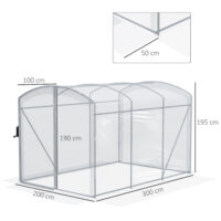 Foliengewächshaus 3x195x2m Folientunnel Treibhaus
