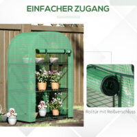 Foliengewächshaus 80x49x120cm mit 3 Ablagen Mini-Gewächshaus