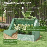 Foliengewächshaus Frühbeet 125x95x92cm mit Hochbeet