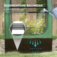 Foliengewächshaus Frühbeet 70x70x90cm mit Hochbeet