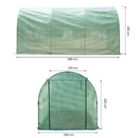 Foliengewächshaus Gewächshaus Folientunnel 400x200x190cm