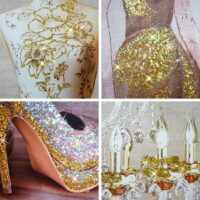 Foto-Paravent Vintage 180x240cm Glitzer