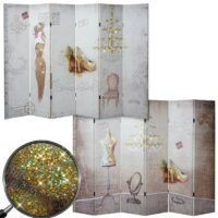 Foto-Paravent Vintage 180x240cm Glitzer