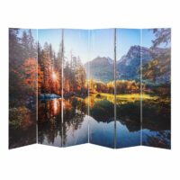 Foto-Paravent mit Schallschutz Trennwand 180x245cm Waldsee