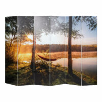 Foto-Paravent mit Schallschutz Trennwand 180x245cm Waldsee