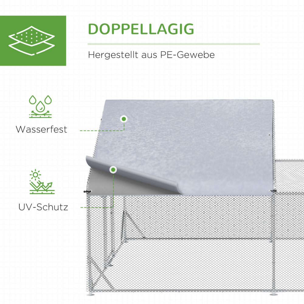 Freilaufgehege mit Schatten Dach XXL 400x300x195cm
