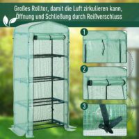Frühbeet Gewächshaus Treibhaus 4 Etagen H:160cm