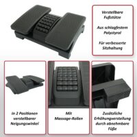 Fussstütze Fussablage für Bürostuhl mit Massage-Rollen höhenverstellbar