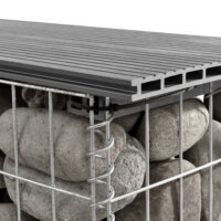 Gabionenbank Friesland WPC 100x45x30 cm Grau