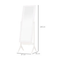 Ganzkörperspiegel Spiegel mit Standfuss 47x46x148 cm weiss