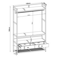 Garderobenständer Isen 180x120x40cm