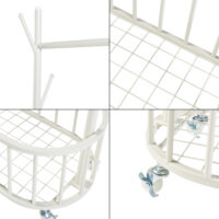 Rollbarer Garderobenständer Stahl Weiss