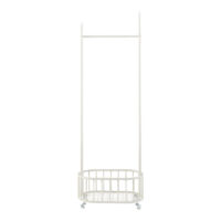Rollbarer Garderobenständer Stahl Weiss