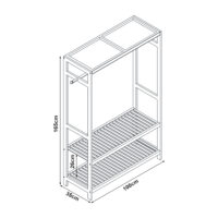 Garderobenständer 165x100x35cm Bambus