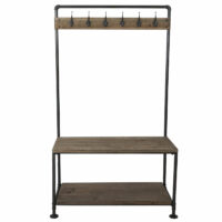 Garderobe HWC Echtholz 170x98x40cm