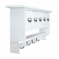 Garderobe Wandgarderobe mit 5 Schubladen Vintage weiss