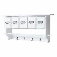 Garderobe Wandgarderobe mit 5 Schubladen Vintage weiss