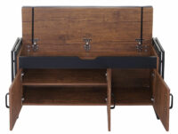 Garderobe mit Sitzbank ~ 53x110x30cm Wildeiche-Optik