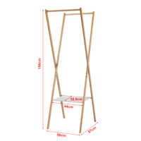 Klappbarer Garderobenständer Bambus 176x100x38cm