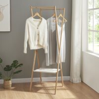 Klappbarer Garderobenständer Bambus 176x100x38cm