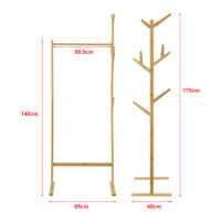 Bambus Garderobenständer Nordreisa 65x40x170cm