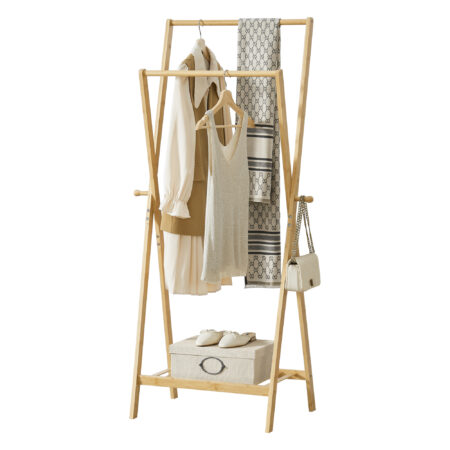 Garderobenständer Keitele 150x60x42cm Bambus Natur