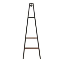 Wandgarderobe Stahl Schwarz/Walnuss-Optik