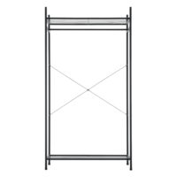 Garderobenständer mit 3 Ablagen 150x80x40cm Schwarz