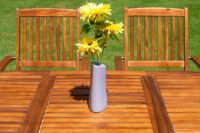 Garten-Sitzgruppe 1x Gartentisch & 6 Gartenstühle Akazienholz