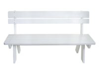 Gartenbank Holzbank Gastro-Qualität Massiv-Holz 148cm weiss