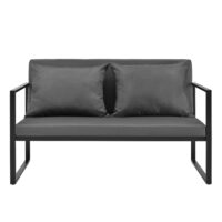 Gartenbank Lerum mit Kissen Schwarz