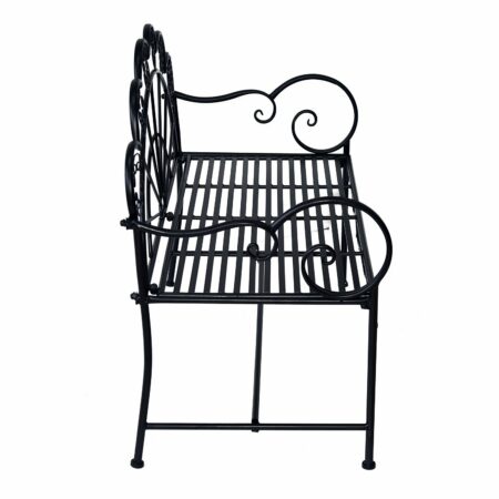 Gartenbank Metall 2-Sitzer Metallbank schwarz