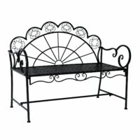 Gartenbank Metall 2-Sitzer Metallbank schwarz