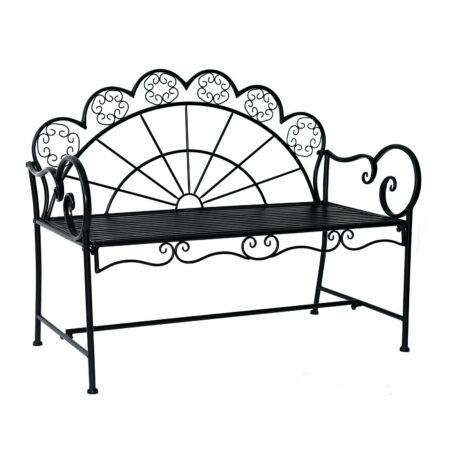 Gartenbank Metall 2-Sitzer Metallbank schwarz
