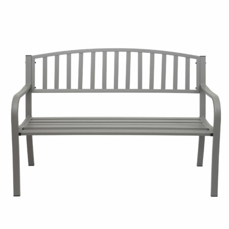 Gartenbank Metall 2 Sitzer grau 127cm